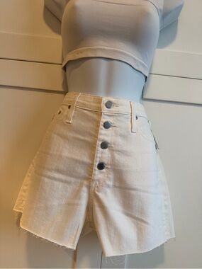 AG Adriano Goldschmied The Mikkel Hi-Rise Vintage Shorts White Button Fly NWT 27